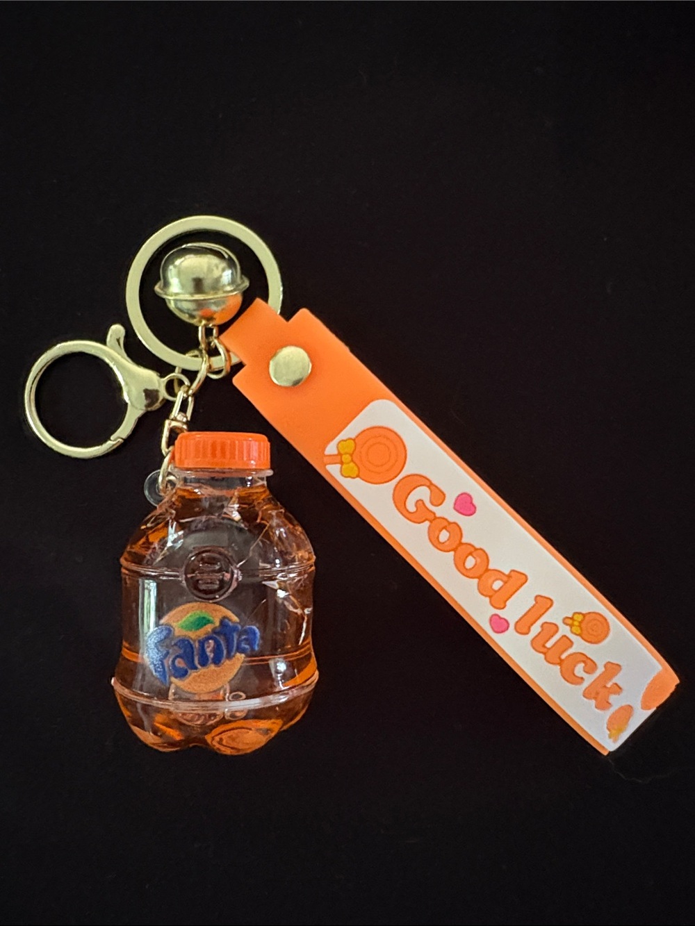 Fanta Orange Soda Bottle Keychain Bag Charm with Little Ice Cubes